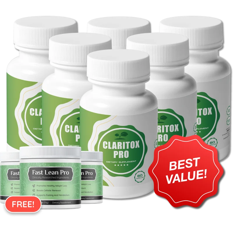 Claritox Pro Cognitive Support — 6 Bottle / 180 Day Pack